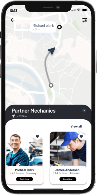 Auto repair mobile app feature