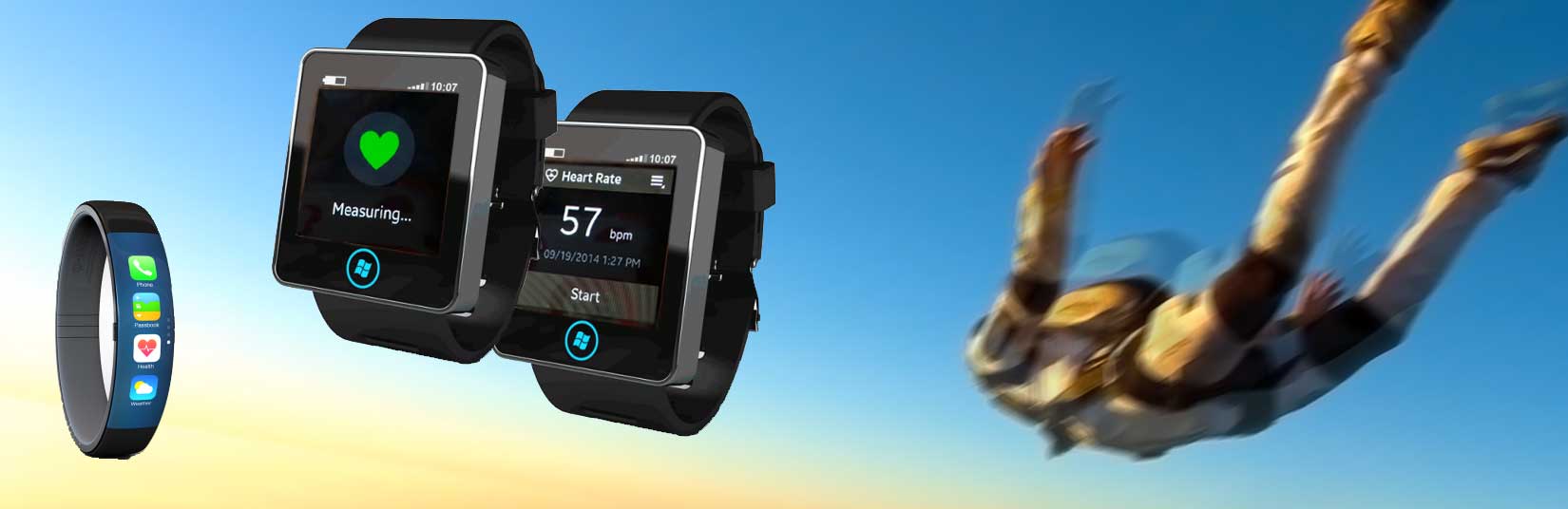 Measure your heartbeat while skydiving