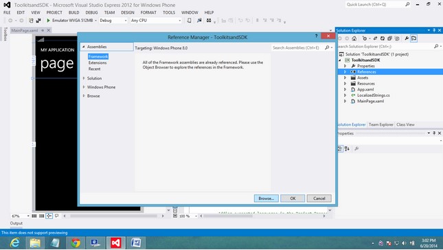 Add References in Windows App
