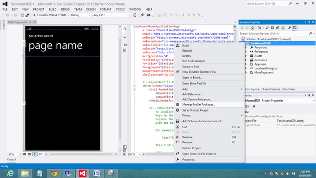 Manage NuGet Package