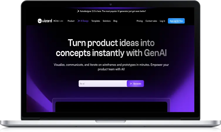 Create functional UI prototypes quickly with Uizard AI web design tools