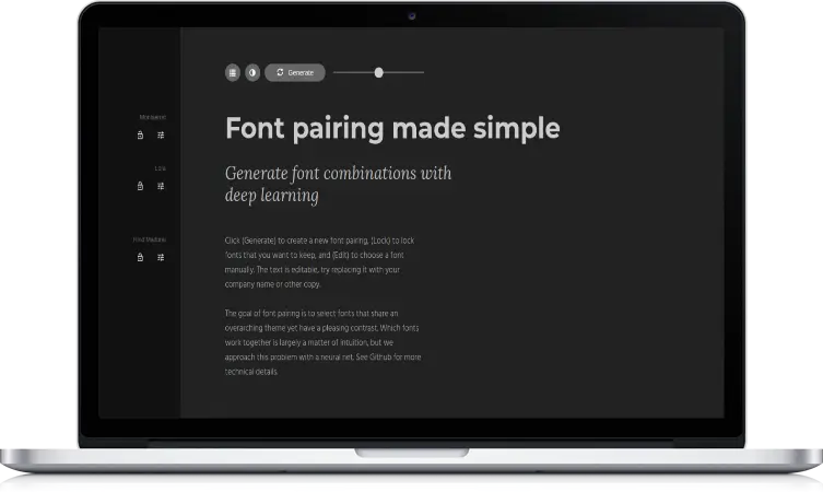 Improve website readability with AI-optimized font pairings via Fontjoy