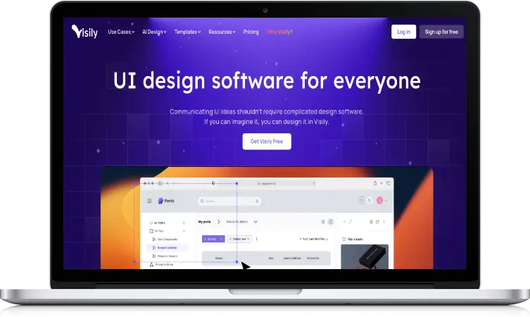 Generate user-friendly website interfaces with Visily AI design tool.